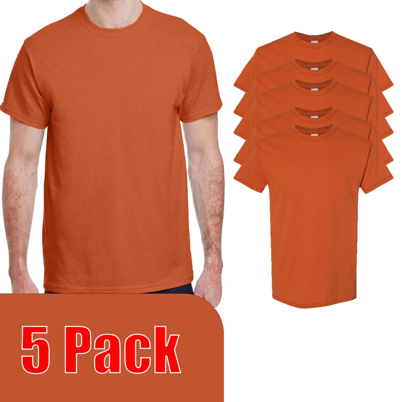 Gildan Adult's Heavy Cotton T-Shirt, Craft & DIY Blanks custom Crewneck Texas Orange shirt
